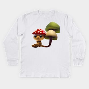 cute mushroom Kids Long Sleeve T-Shirt